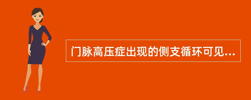 门脉高压症出现的侧支循环可见到（）