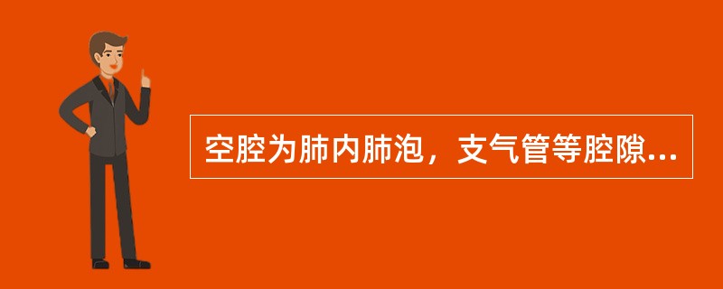 空腔为肺内肺泡，支气管等腔隙扩大而形成的透亮区域。（）