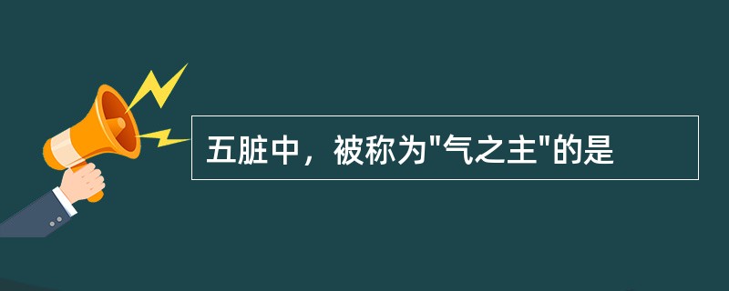 五脏中，被称为"气之主"的是