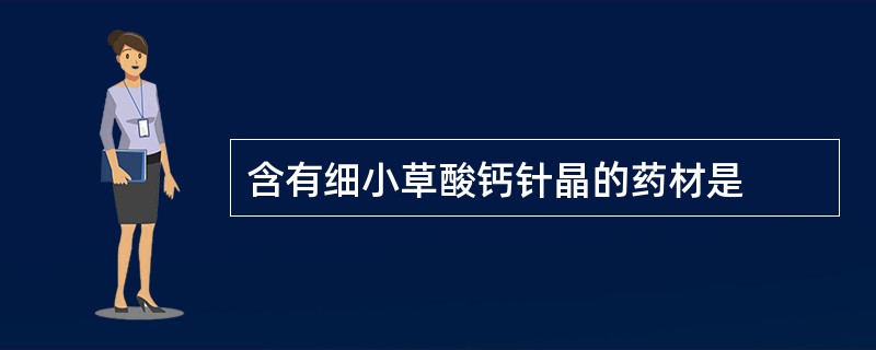 含有细小草酸钙针晶的药材是