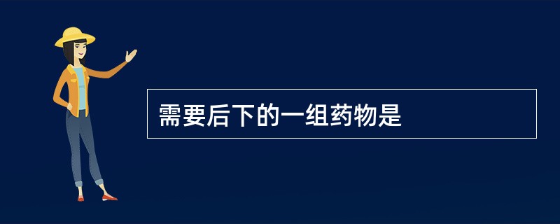 需要后下的一组药物是