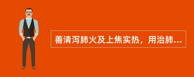 善清泻肺火及上焦实热，用治肺热壅遏所致咳嗽痰稠的药物是