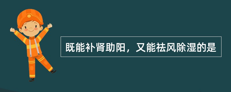 既能补肾助阳，又能祛风除湿的是