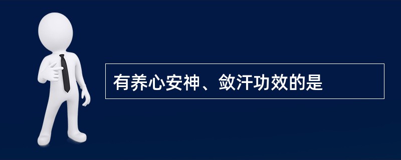 有养心安神、敛汗功效的是