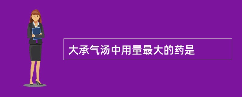 大承气汤中用量最大的药是