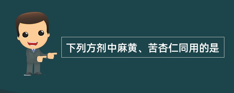 下列方剂中麻黄、苦杏仁同用的是