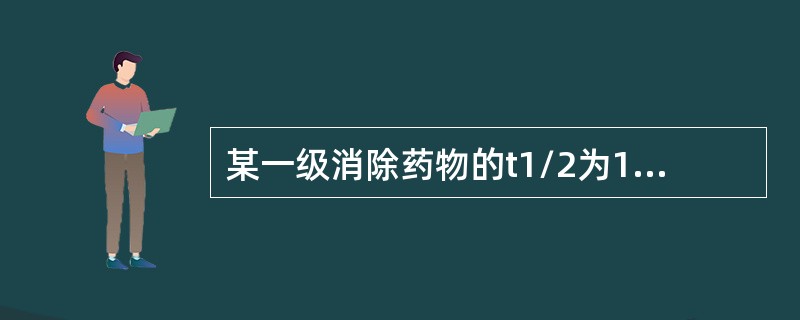 某一级消除药物的t1/2为1h，有40％的原形药经肾排泄而消除，其余的受到生物转化，其生物转化速度常数kb约为