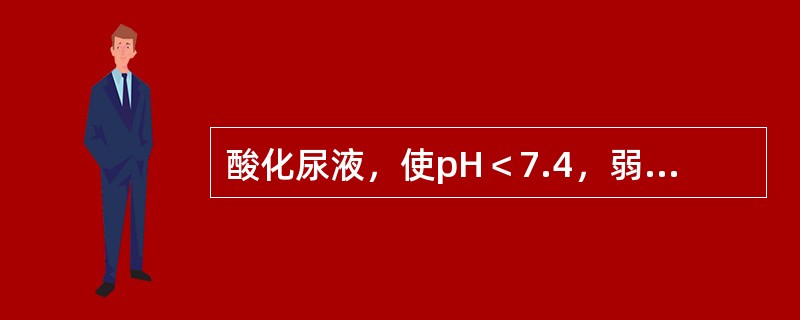 酸化尿液，使pH＜7.4，弱酸性药物排泄减少