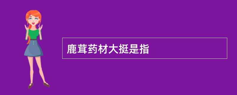 鹿茸药材大挺是指