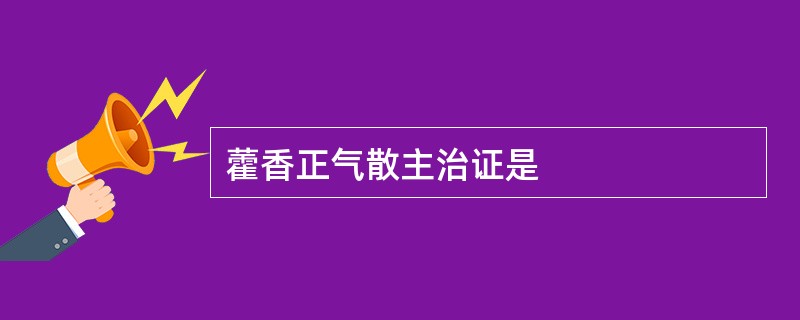 藿香正气散主治证是