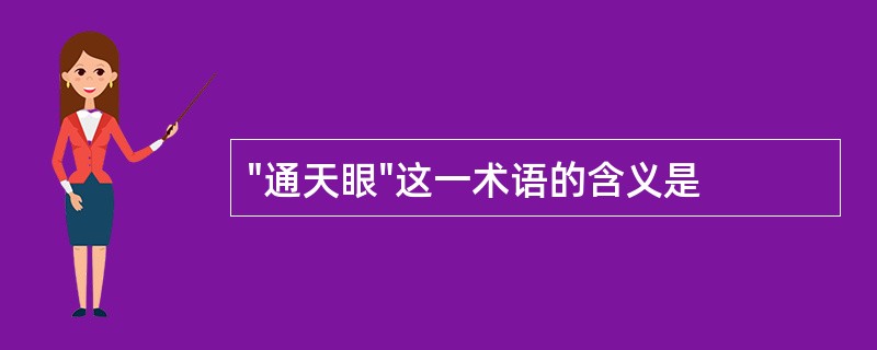 "通天眼"这一术语的含义是