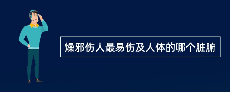 燥邪伤人最易伤及人体的哪个脏腑