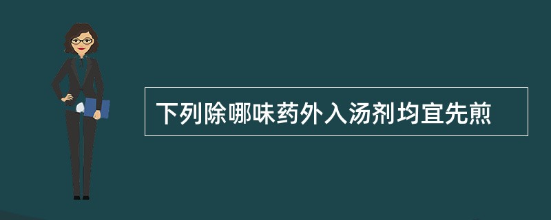 下列除哪味药外入汤剂均宜先煎