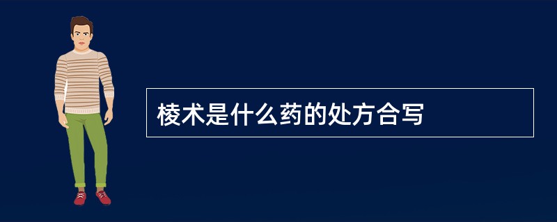 棱术是什么药的处方合写