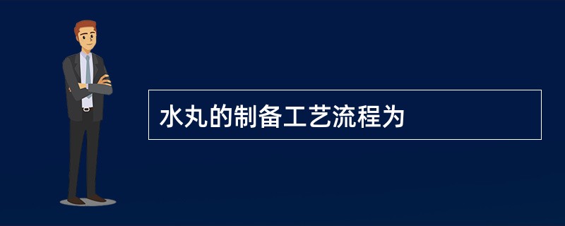 水丸的制备工艺流程为