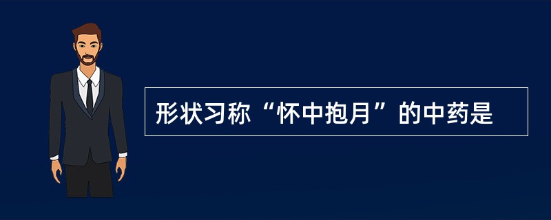 形状习称“怀中抱月”的中药是