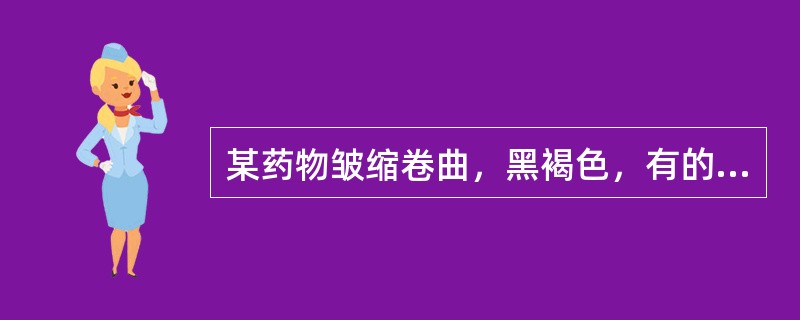 某药物皱缩卷曲，黑褐色，有的表面被白霜，气囊黑褐色，球形或卵球形，水浸后膨胀，肉质，黏滑，该药材指的是