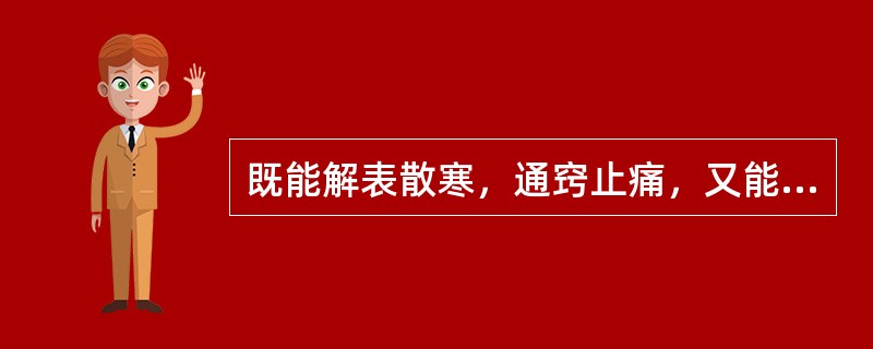 既能解表散寒，通窍止痛，又能燥湿止带，消肿排脓的中药是