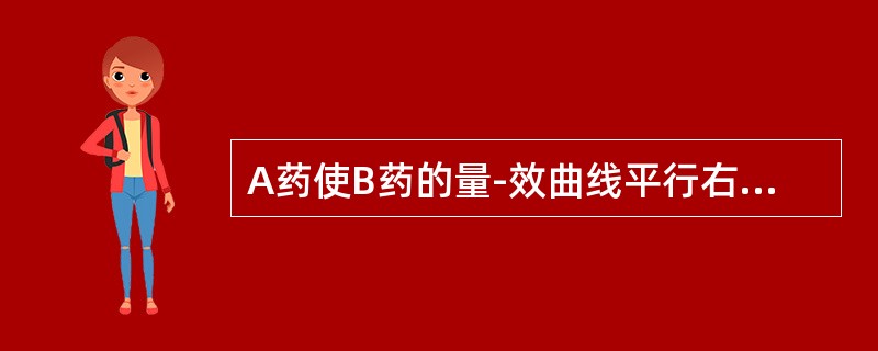 A药使B药的量-效曲线平行右移，提示