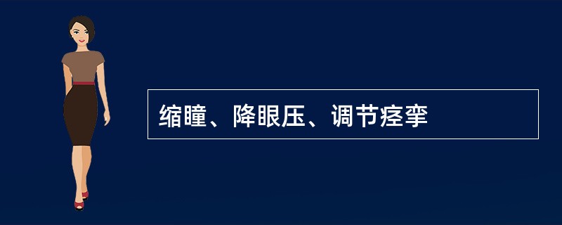 缩瞳、降眼压、调节痉挛