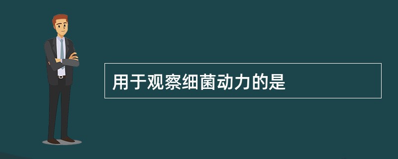 用于观察细菌动力的是