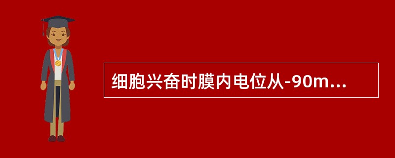 细胞兴奋时膜内电位从-90mV上升到0mV称为