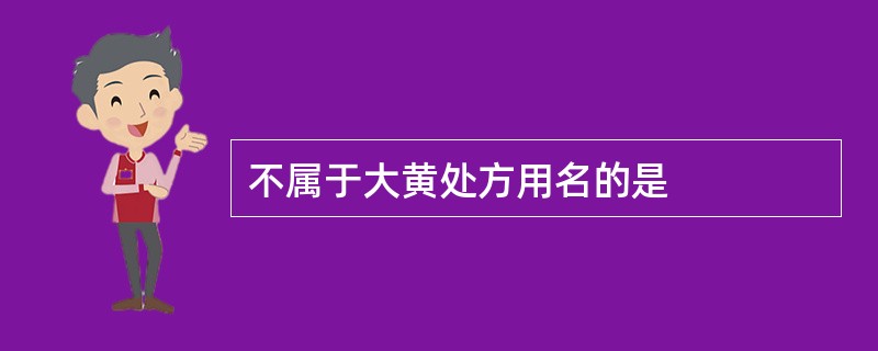 不属于大黄处方用名的是