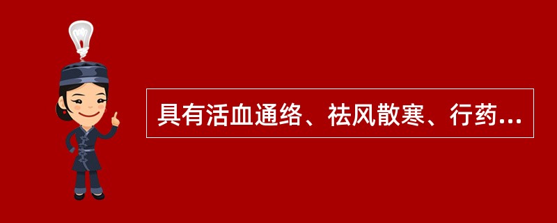 具有活血通络、祛风散寒、行药势、矫臭矫味作用的辅料是