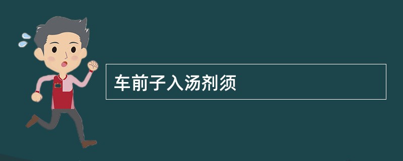 车前子入汤剂须