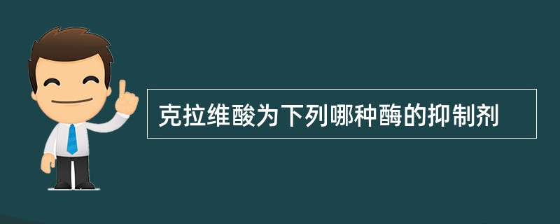 克拉维酸为下列哪种酶的抑制剂