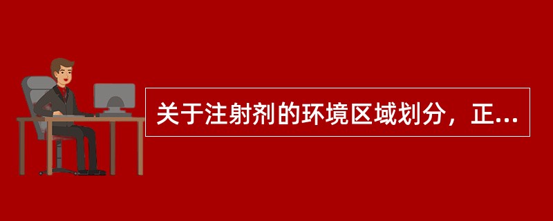 关于注射剂的环境区域划分，正确的是