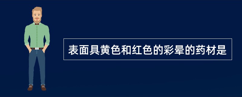 表面具黄色和红色的彩晕的药材是