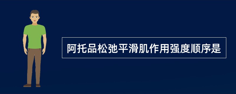 阿托品松弛平滑肌作用强度顺序是