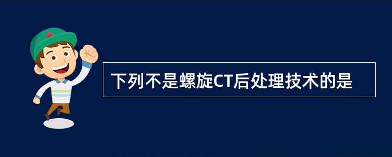 下列不是螺旋CT后处理技术的是