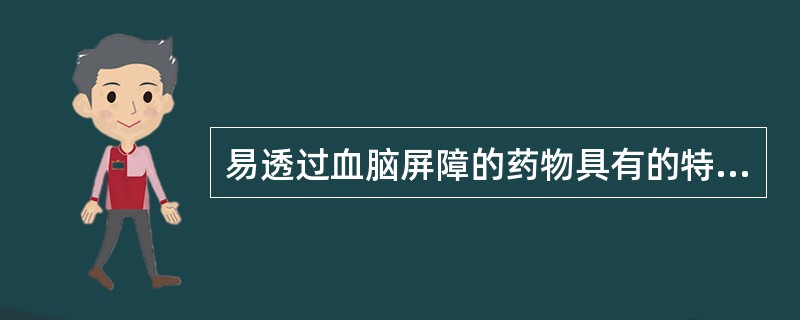 易透过血脑屏障的药物具有的特点为