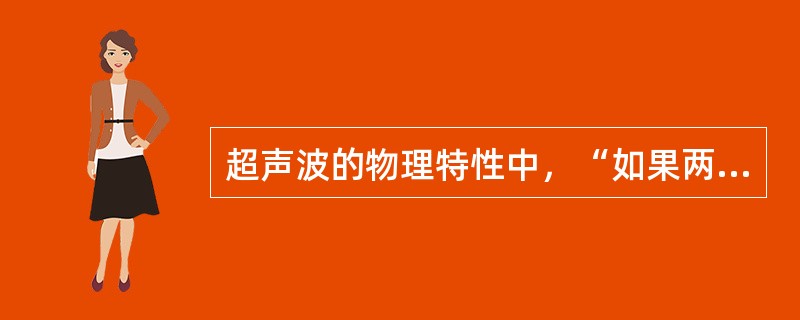 超声波的物理特性中，“如果两列声波频率相同，振动方向相同，它们在空间相遇时恰为波峰与波峰相叠加，波谷与波谷相叠加，使质点振幅增大，或恰为波峰与波谷相叠加，使质点的振幅减小”属于（　）。