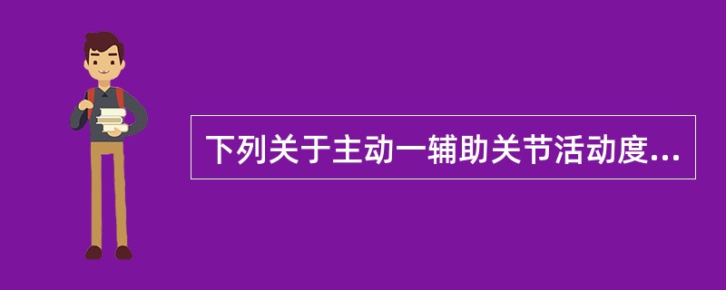 下列关于主动一辅助关节活动度训练的描述，错误的是（　）。