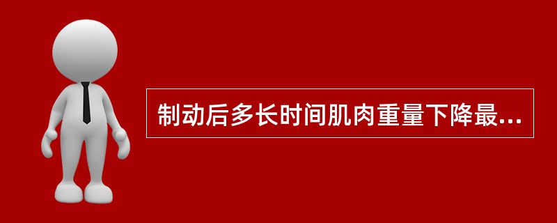 制动后多长时间肌肉重量下降最明显（　）。