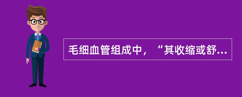 毛细血管组成中，“其收缩或舒张可控制毛细血管的关闭或开放，因此可决定某一时间内毛细血管开放的数量”属于（　）。