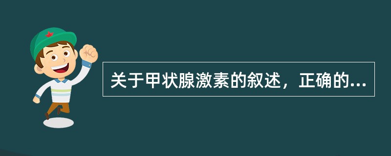 关于甲状腺激素的叙述，正确的是（　）。