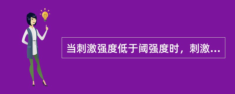 当刺激强度低于阈强度时，刺激可兴奋组织将（　）。