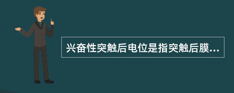 兴奋性突触后电位是指突触后膜出现（　　）。