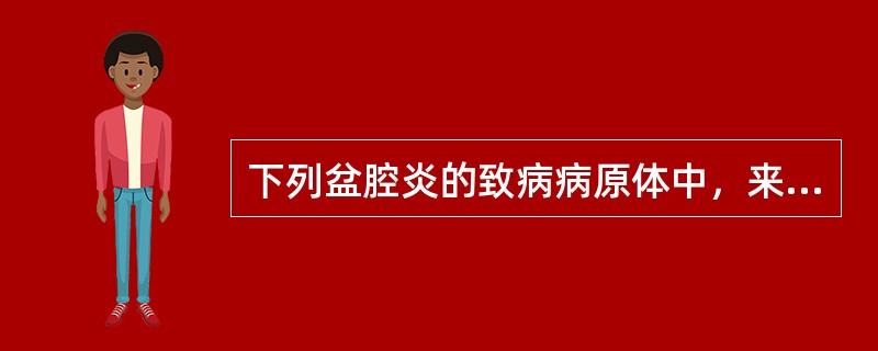 下列盆腔炎的致病病原体中，来自外界的病原体是（　　）。