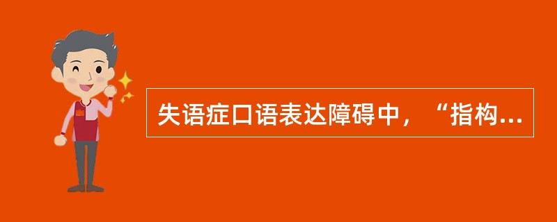 失语症口语表达障碍中，“指构音器官本身无麻痹或失调的情况下，口语表达时，随意说话的能力因言语运动器官的位置摆放及按顺序进行发音运动的障碍不同，常表现为说话费力、不灵活等”属于（　）。
