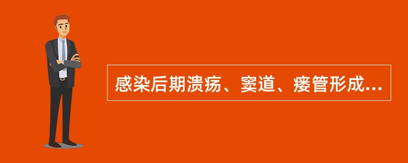 感染后期溃疡、窦道、瘘管形成不应采用