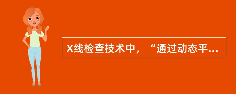 X线检查技术中，“通过动态平面聚焦，可获得某一层面上的组织结构的影像，而不属于该层面的结构在投影过程中被模糊掉”属于（　）。