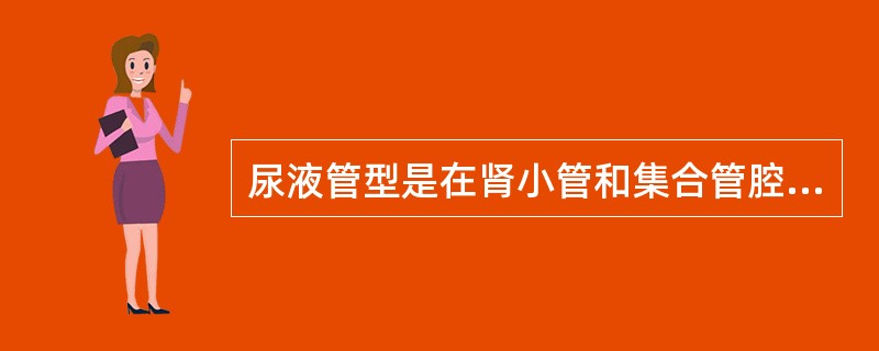 尿液管型是在肾小管和集合管腔中形成的圆管状体。属于肾小球肾炎标志的是（　）。