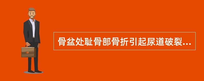 骨盆处耻骨部骨折引起尿道破裂，尾骨骨折引起直肠破裂，均为（　）。