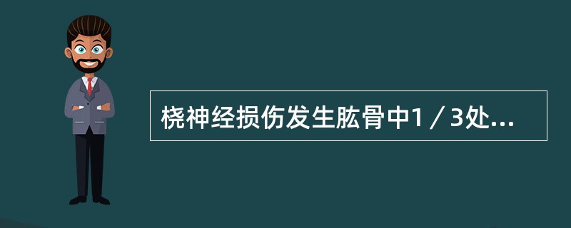 桡神经损伤发生肱骨中1／3处者，没有下列哪项感觉或运动体征（　）。