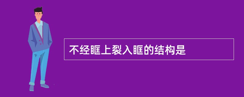 不经眶上裂入眶的结构是